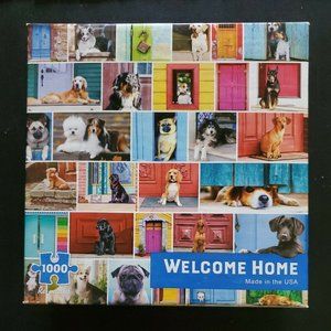 Welcome Home - Dogs and Doors, Jigsaw Puzzle 1000 Piece Re-marks 19.25" x 26.75"